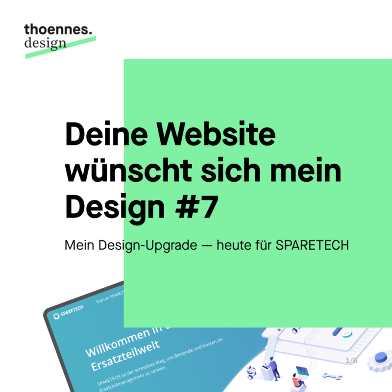 Webdesign Hero Section Sparetech