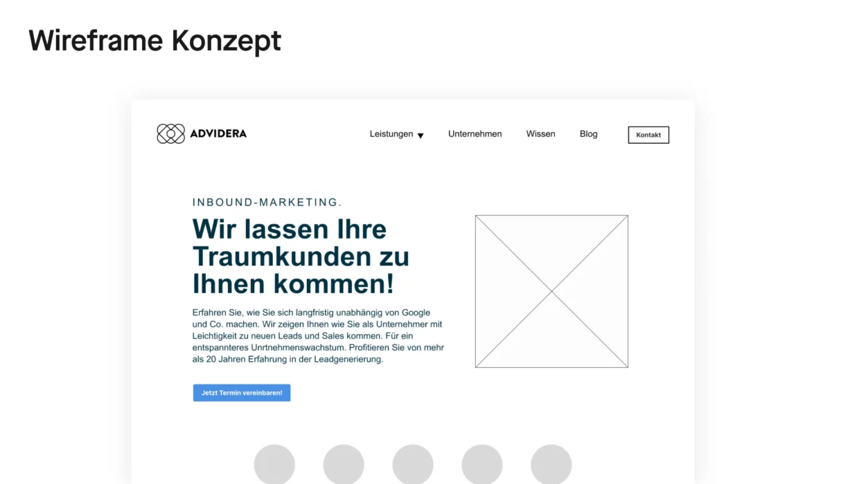 Webdesign Wireframe Konzept