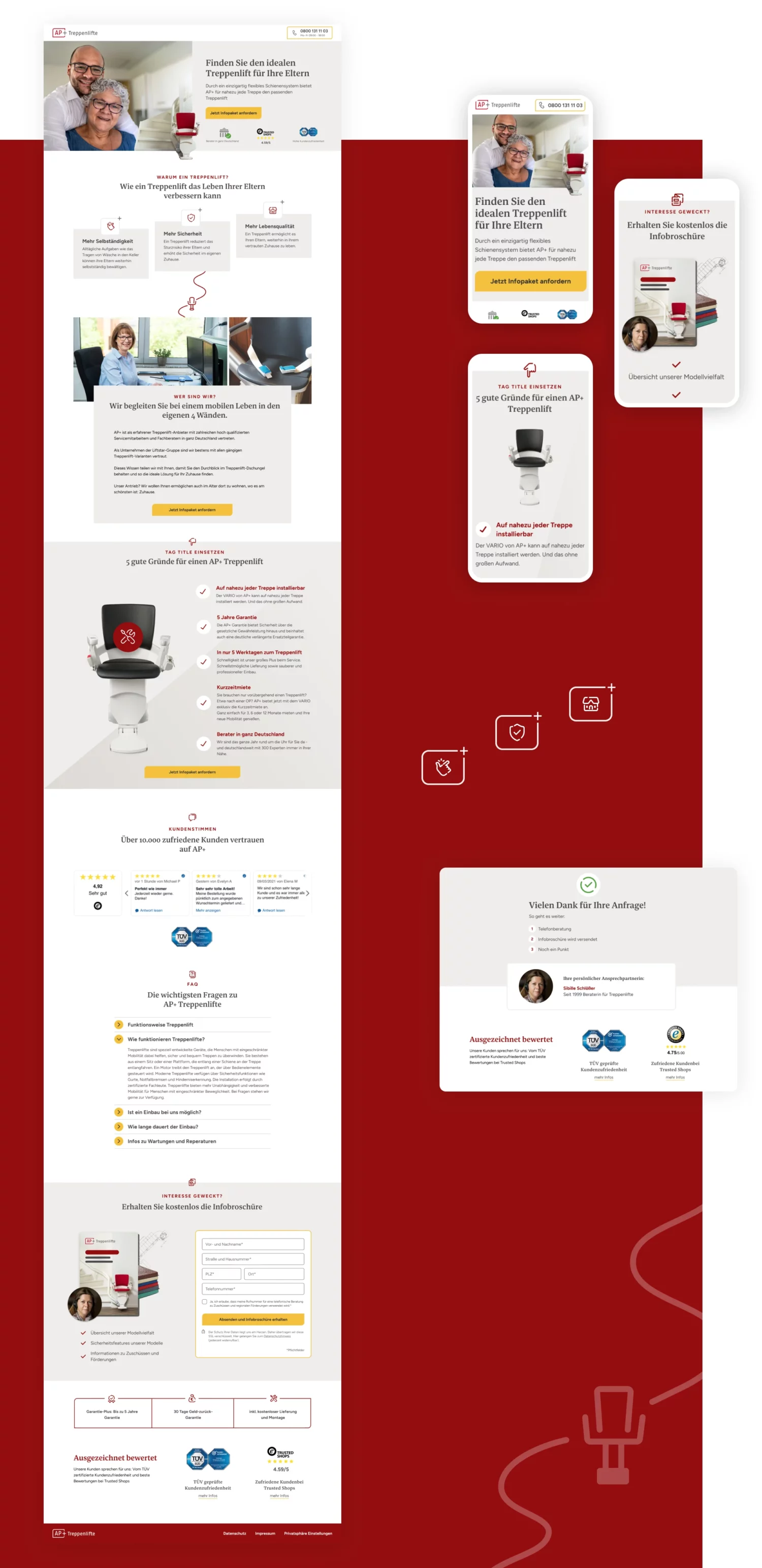 AP+ Treppenlifte Landingpage Webdesign Responsive
